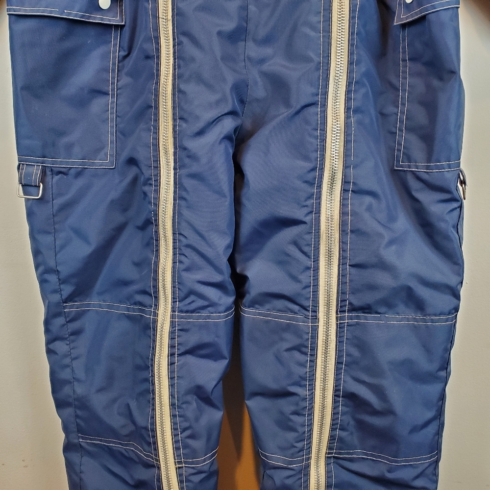Vintage 1970s Double Zip Snowmobile Suit Size M Mens Rockabilly Astronaut Retro - Picture 4 of 15